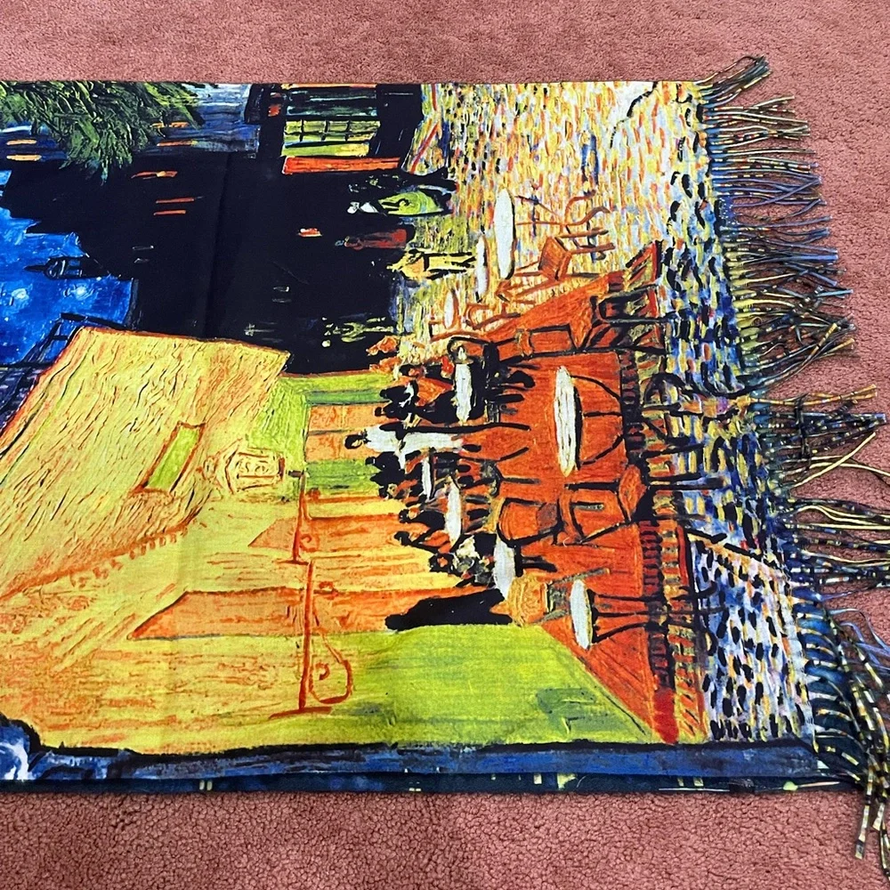 Starry Night Café scarf /shawl NWOT/double sided